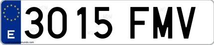 Ejemplo de matrícula española 3015 FMV