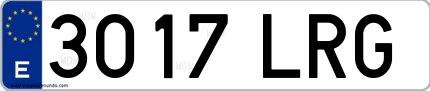 Ejemplo de matrícula española 3017 LRG