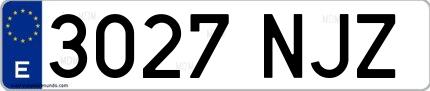 Ejemplo de matrícula española 3027 NJZ