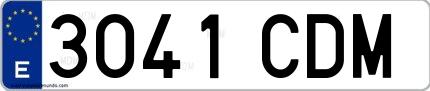 Ejemplo de matrícula española 3041 CDM