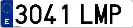 Ejemplo de matrícula española 3041 LMP