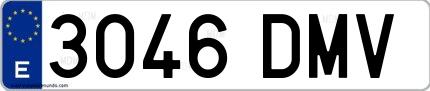 Ejemplo de matrícula española 3046 DMV