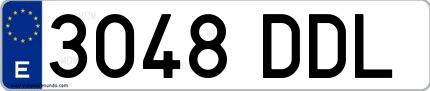 Ejemplo de matrícula de coche ordinaria 3048 DDL