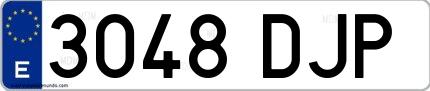 Ejemplo de matrícula española 3048 DJP