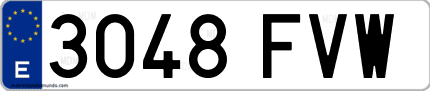 Ejemplo de matrícula de coche ordinaria 3048 FVW