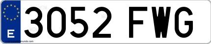 Ejemplo de matrícula española 3052 FWG