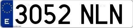 Ejemplo de matrícula española 3052 NLN