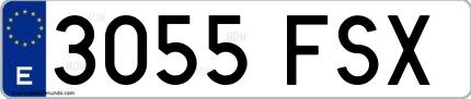 Ejemplo de matrícula española 3055 FSX