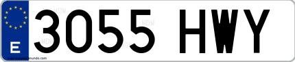 Ejemplo de matrícula española 3055 HWY