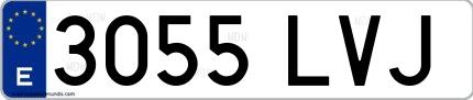 Ejemplo de matrícula española 3055 LVJ