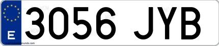 Ejemplo de matrícula española 3056 JYB