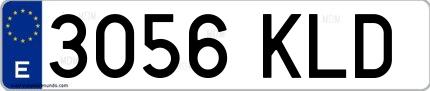 Ejemplo de matrícula española 3056 KLD