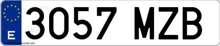Ejemplo de matrícula española 3057 MZB