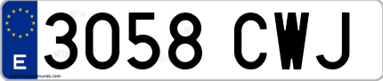 Ejemplo de matrícula de coche ordinaria 3058 CWJ