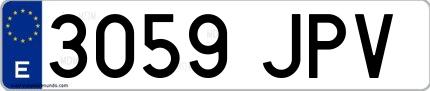 Ejemplo de matrícula española 3059 JPV
