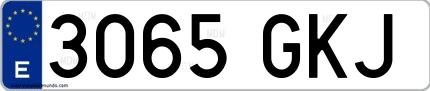 Ejemplo de matrícula española 3065 GKJ