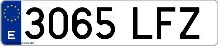Ejemplo de matrícula española 3065 LFZ