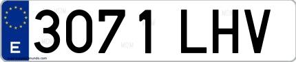 Ejemplo de matrícula española 3071 LHV