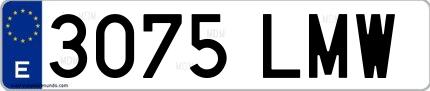 Ejemplo de matrícula española 3075 LMW
