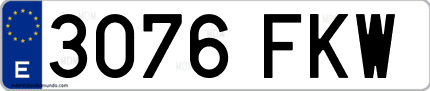 Ejemplo de matrícula de coche ordinaria 3076 FKW