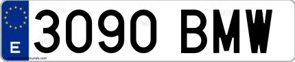 Ejemplo de matrícula española 3090 BMW