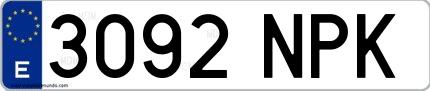 Ejemplo de matrícula española 3092 NPK