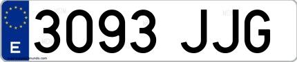 Ejemplo de matrícula española 3093 JJG