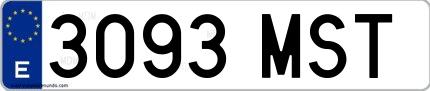 Ejemplo de matrícula española 3093 MST