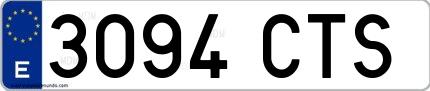 Ejemplo de matrícula española 3094 CTS