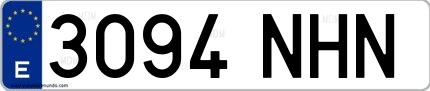 Ejemplo de matrícula española 3094 NHN