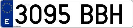 Ejemplo de matrícula española 3095 BBH