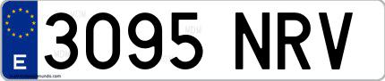 Ejemplo de matrícula española 3095 NRV