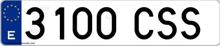 Ejemplo de matrícula española 3100 CSS