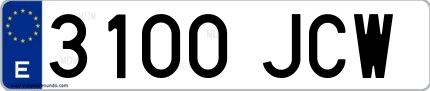 Ejemplo de matrícula de coche ordinaria 3100 JCW