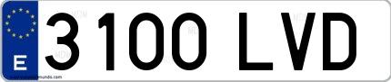 Ejemplo de matrícula española 3100 LVD