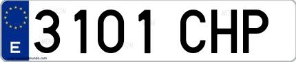 Ejemplo de matrícula española 3101 CHP