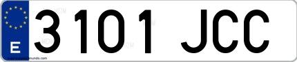 Ejemplo de matrícula española 3101 JCC
