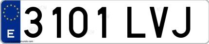 Ejemplo de matrícula española 3101 LVJ