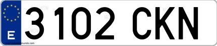 Ejemplo de matrícula española 3102 CKN