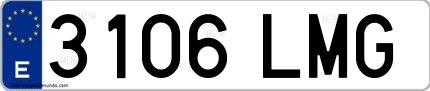 Ejemplo de matrícula española 3106 LMG
