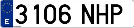Ejemplo de matrícula española 3106 NHP