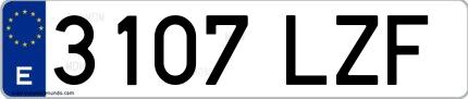 Ejemplo de matrícula española 3107 LZF