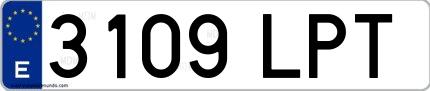 Ejemplo de matrícula española 3109 LPT
