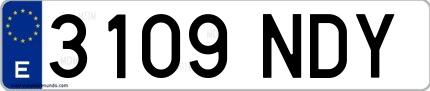 Ejemplo de matrícula española 3109 NDY