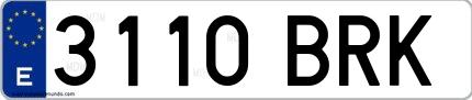 Ejemplo de matrícula española 3110 BRK