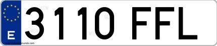 Ejemplo de matrícula española 3110 FFL
