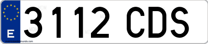 Ejemplo de matrícula de coche ordinaria 3112 CDS
