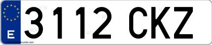 Ejemplo de matrícula española 3112 CKZ