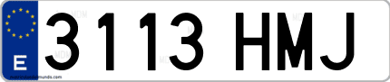 Ejemplo de matrícula de coche ordinaria 3113 HMJ