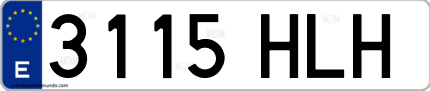 Ejemplo de matrícula de coche ordinaria 3115 HLH